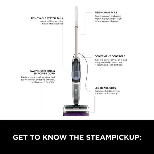 Shark SteamPickUp Bagless Hard Floor Vacuum Cleaner | White | SD200UK