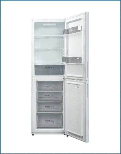 Load image into Gallery viewer, white fridge freezer with opened door
