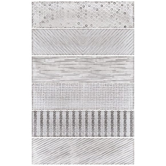 splendours tile in fabric grey, 7.5x30cm