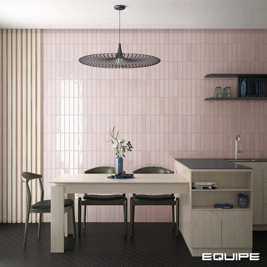 tribeca tile in tea rose, 6x24.6cm in the dining room and kitchen