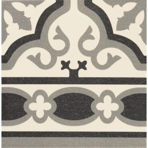 victorian cenefa florentine boarder tile, white, 20x20cm