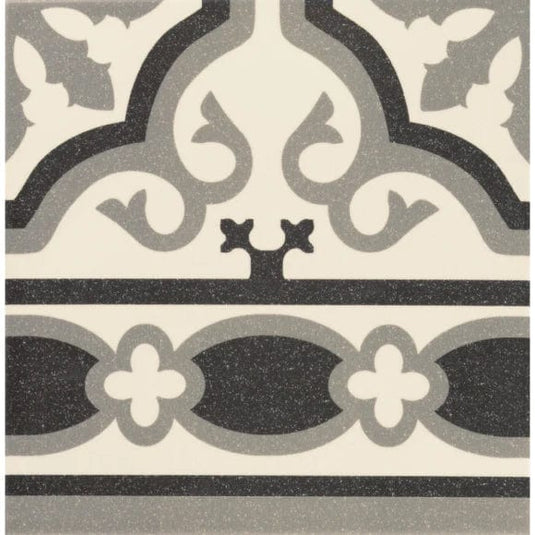 victorian cenefa florentine boarder tile, white, 20x20cm