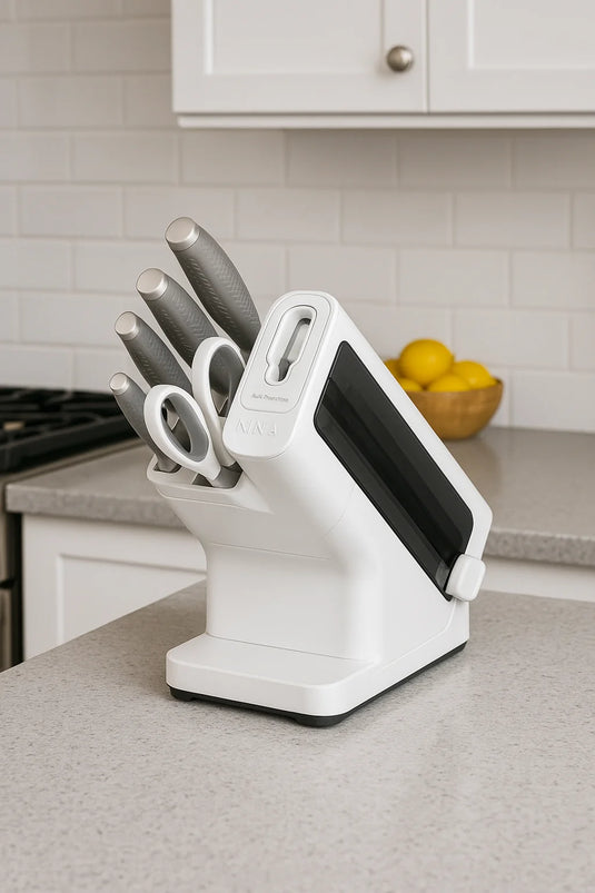 Ninja StaySharp 6-Piece Stainless Knife Set | Built-In Sharpener | White | K62006EUWH