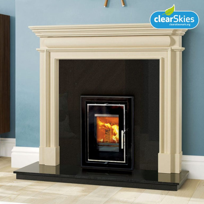 henley athens 400 wood burning stove in black glass, 4.8kw