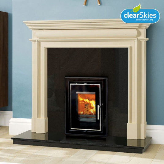 henley athens 400 wood burning stove in black glass, 4.8kw