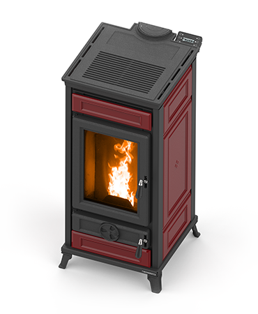 Thermorossi Flam Ducted 10 Wood Pellet Stove | Red