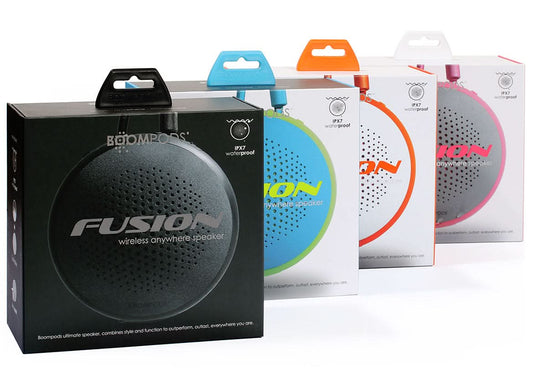 Boompods Fusion Waterproof Speaker | White/Orange | FUSORA