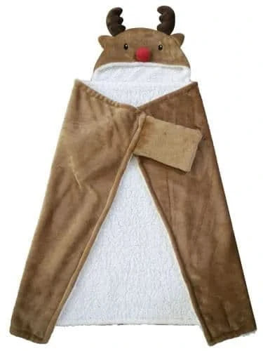 PAUL SMALL REINDEER HOODED BLANKET 85X115CM | 17422NF