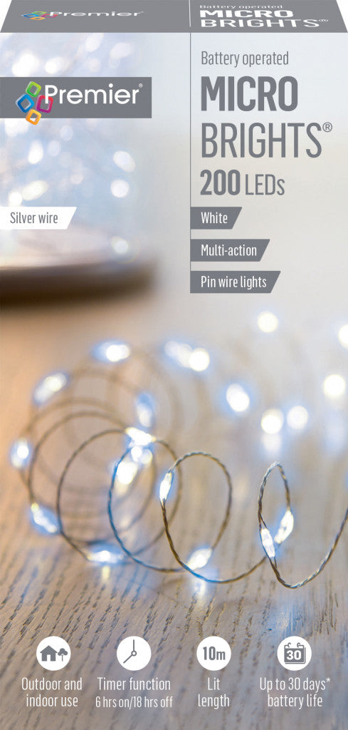 200 LED Battery Operated MicroBrights - White