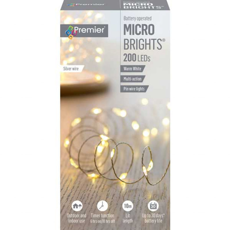 Load image into Gallery viewer, 200 LED Battery Operated Micro Brights 10m LIT Length - Warm White
