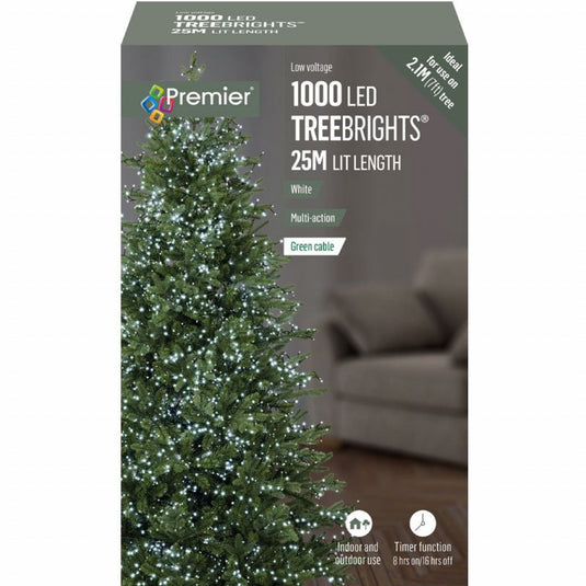 1000 Premier LED TreeBrights Christmas Tree Lights - White (C27)