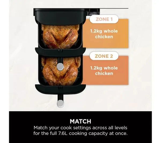 Ninja Double Stack 2-Drawer Air Fryer | 7.6L | Black | SL300UK