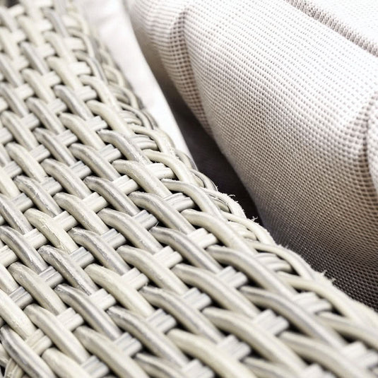 woven synthetic rattan in a natural colour 