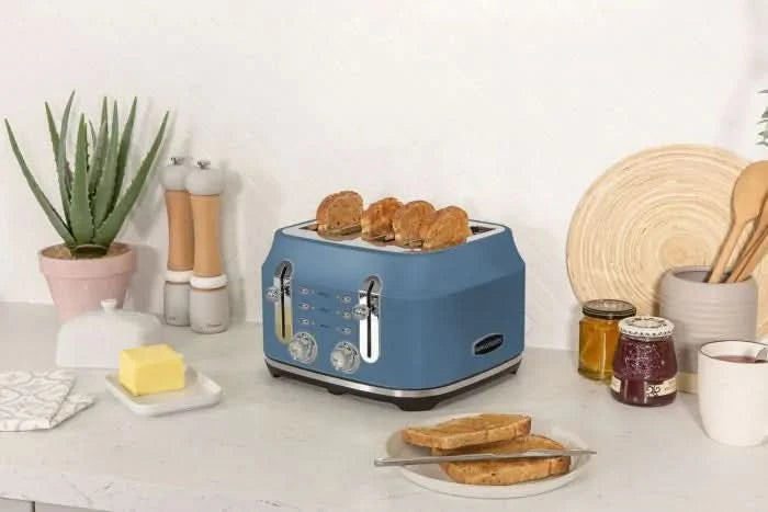 Завантажте зображення в засіб перегляду галереї, Rangemaster Classic 4 Slice Toaster | Stone Blue | RMCL4S201SB
