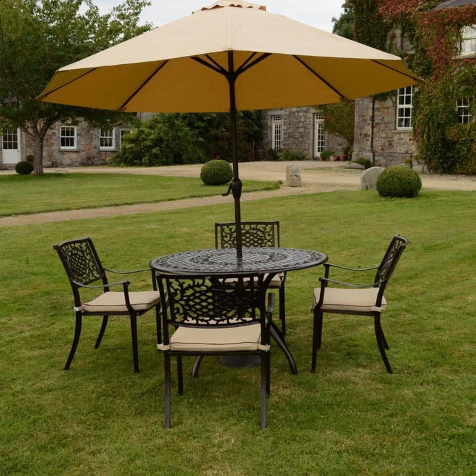 bronze 4 seater set with 122cm round table