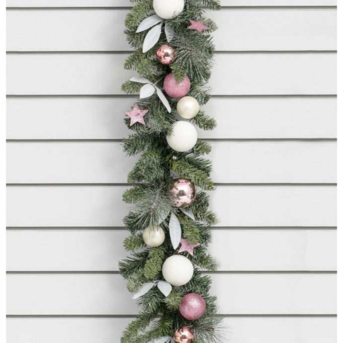 6ft Ball Garland Pink/White