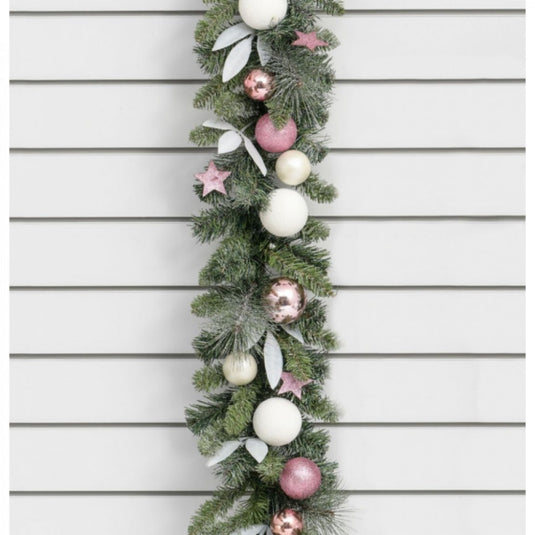 6ft Ball Garland Pink/White