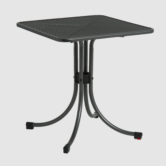 thermosint coated galvanised steel framed grey square table