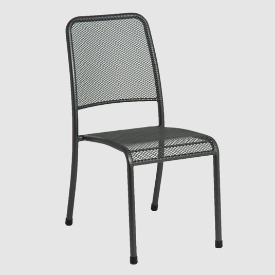 thermosint coated galvanised steel framed grey chair