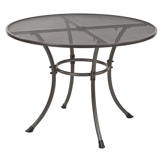 thermosint coated galvanised steel grey round table (1.05m)
