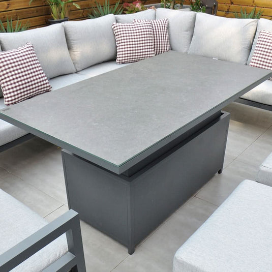 dark grey rising rectangular table