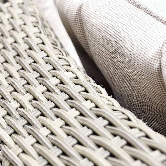 woven synthetic rattan in a natural colour