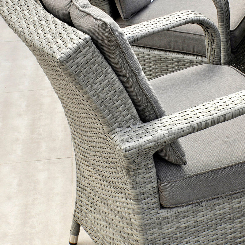 Load image into Gallery viewer, light grey armchair with grey back and base cushions
