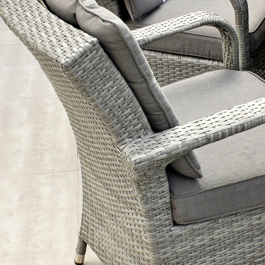 light grey armchair with grey back and base cushions