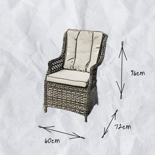 dimensions of the armchair included in this set