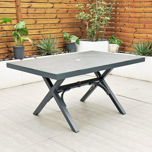 dark grey 150cm rectangular table