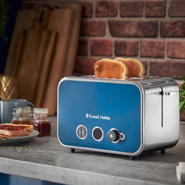 Load image into Gallery viewer, russell hobbs distinctions 2 slice toaster in ocean blue
