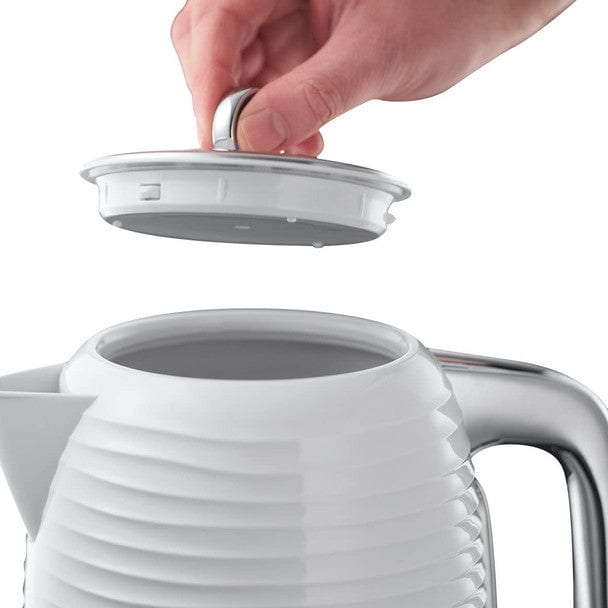 Load image into Gallery viewer, lid of white russell hobbs inspire kettle 
