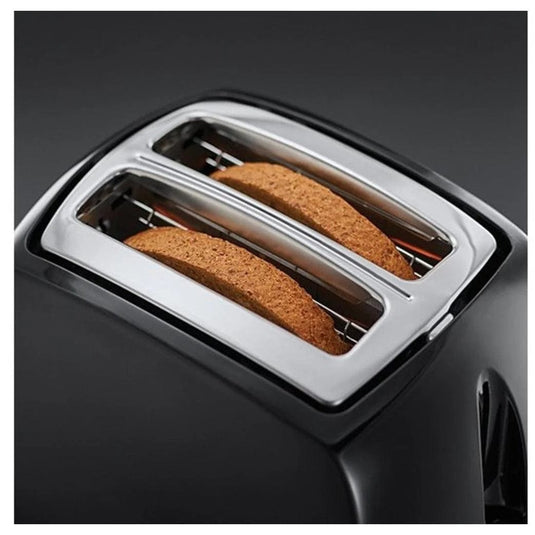 russell hobbs textures 2 slice toaster in black wide slots