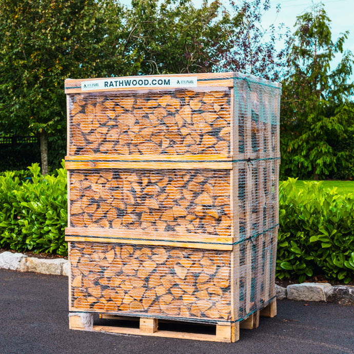 Hardwood Firewood 1.85m³ - 800kg Kiln Dried (4 Row) Pallet