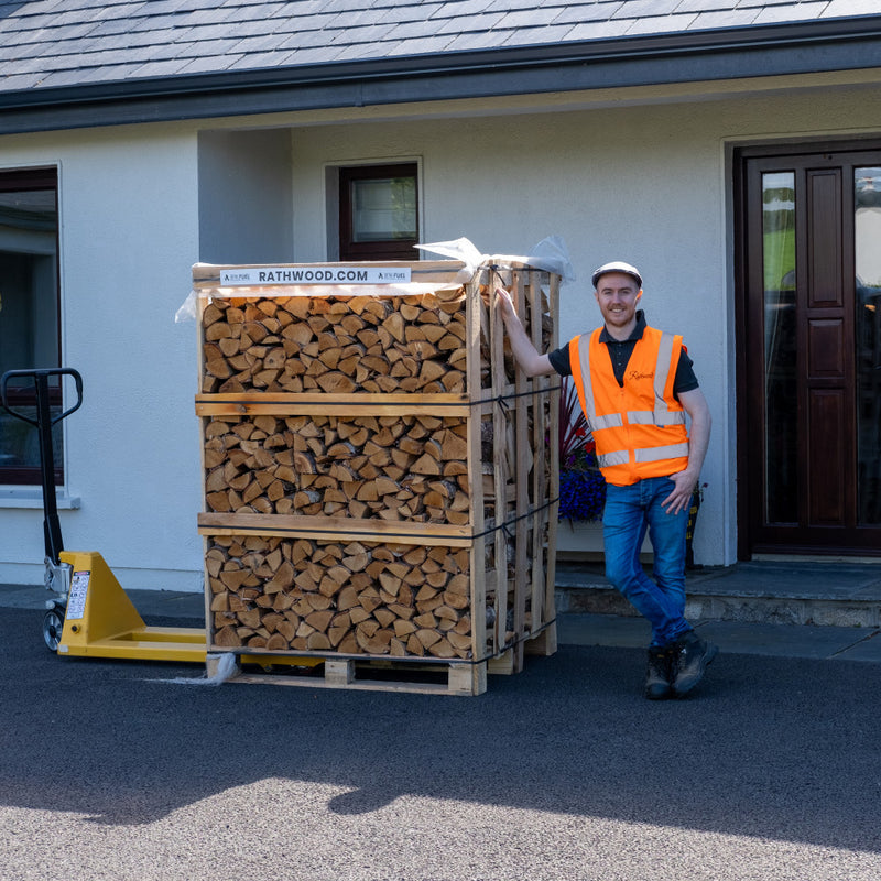 Завантажте зображення в засіб перегляду галереї, Hardwood Firewood 1.85m³ - 800kg Kiln Dried (4 Row) Pallet
