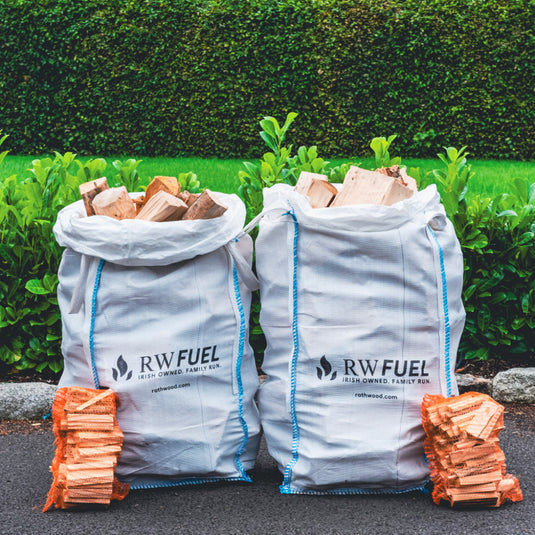 200kg Kiln Dried Oak - 2 Trolley Bags with 2 bags of kindling