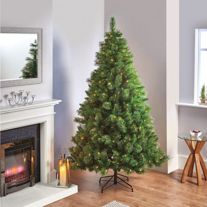 7ft Prelit Ridgemere Pine Artificial Christmas Tree