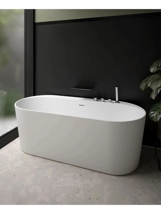 white bath with waste and overflow