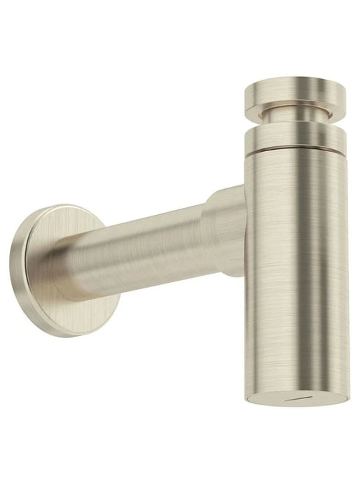 brass minimalist bottle trap in brushed nickel