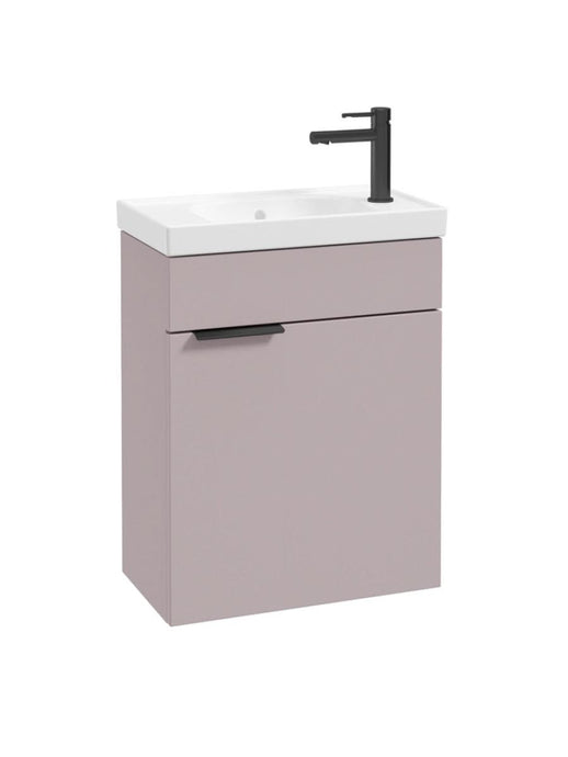 wall hung vanity unit in Matt Cashmere Pink