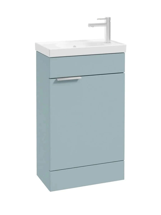 Sonas Stockholm Floorstanding 50Cm Cloakroom Vanity Unit | Matt Morning Sky Blue | Brushed Chrome Handle