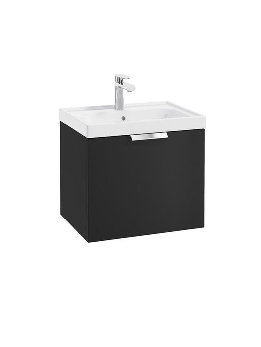 wall hung 1 drawer vanity unit in matt black