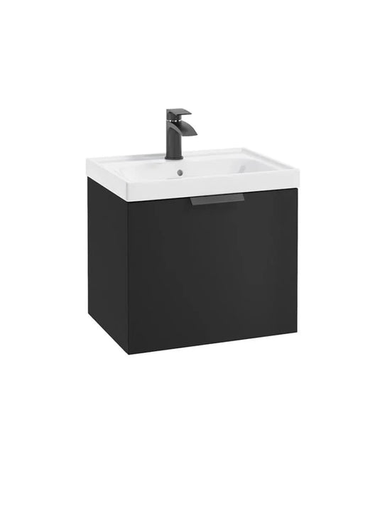 wall hung 1 drawer vanity unit in Matt Black