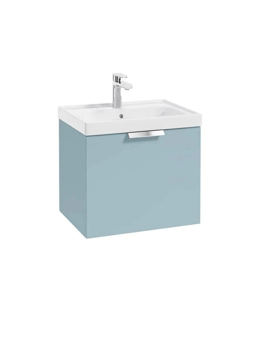 wall hung 1 drawer vanity unit in Matt Morning Sky Blue