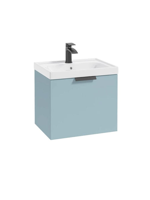 wall hung 1 drawer vanity unit in Matt Morning Sky Blue