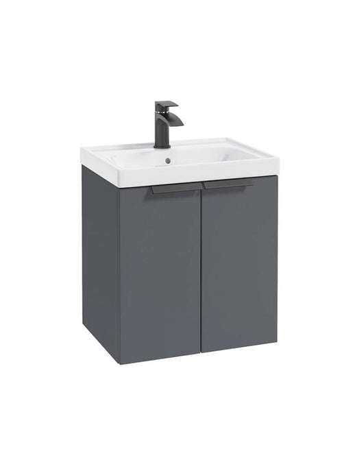 wall hung 2 door vanity unit in Matt Midnight Grey