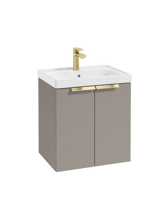 wall hung 2 door vanity unit in Matt Khaki