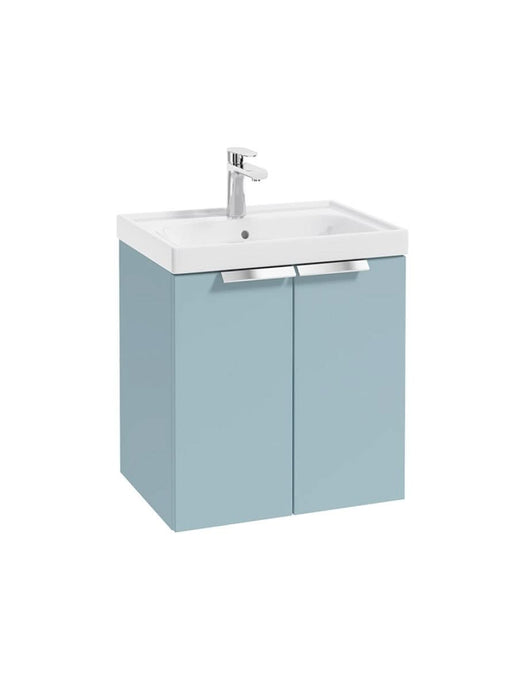 wall hung 2 door vanity unit in Matt Morning Sky Blue