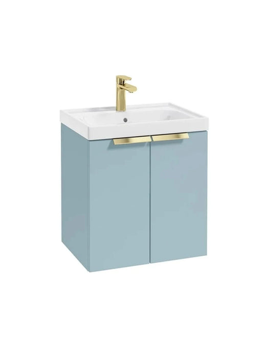 wall hung 2 door vanity unit in Matt Morning Sky Blue