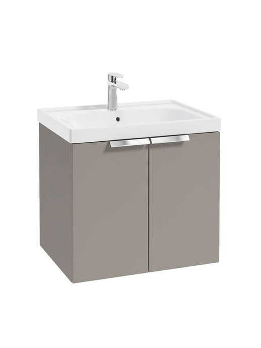 wall hung 2 door vanity unit in matt khaki